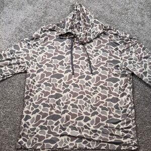 Burlebo Mens Duck Camo Hoodie Performance Stretch Lightweight Long Sleeve Sz XXL